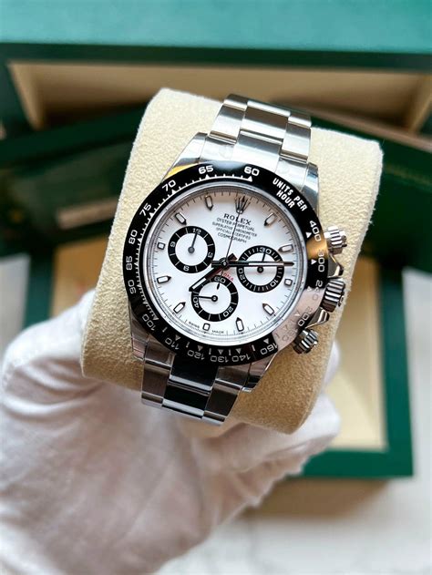 rolex daytona white gold panda|Rolex daytona panda price chart.